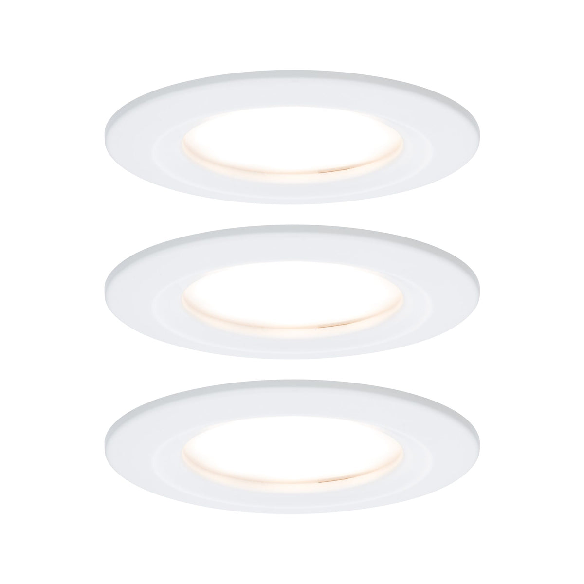 LED Einbauleuchte 3-Step-Dim Nova Coin Basisset starr IP44 rund 78mm Coin 3x6W 3x470lm 230V dimmbar 2700K Weiss matt