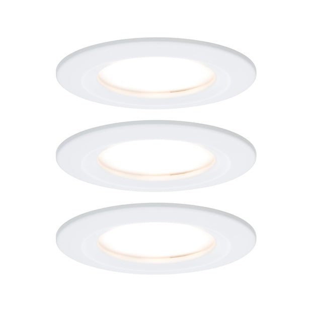 LED Einbauleuchte 3-Step-Dim Nova Coin Basisset starr IP44 rund 78mm Coin 3x6W 3x470lm 230V dimmbar 2700K Weiss matt