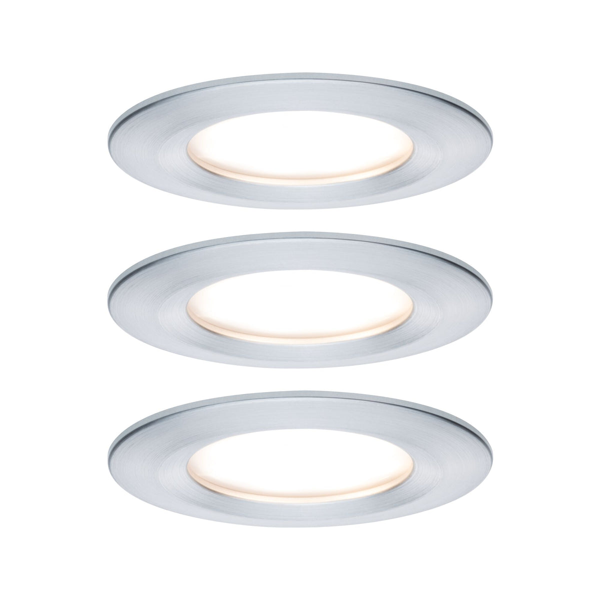 LED Einbauleuchte 3-Step-Dim Nova Coin Basisset starr IP44 rund 78mm Coin 3x6W 3x470lm 230V dimmbar 2700K Alu gedreht