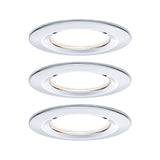 LED Einbauleuchte 3-Step-Dim Nova Coin Basisset starr IP44 rund 78mm Coin 3x6W 3x470lm 230V dimmbar 2700K Chrom