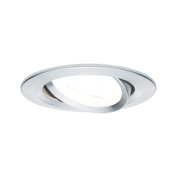 Einbauleuchte Nova schwenkbar rund 84mm 50 Grad GU10 max. 35W 230V dimmbar Alu gedreht