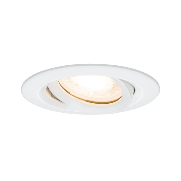 Einbauleuchte Nova Plus schwenkbar IP65 rund 93mm 30 Grad GU5,3 / GU10 max. 35W 230/12V dimmbar Weiss matt