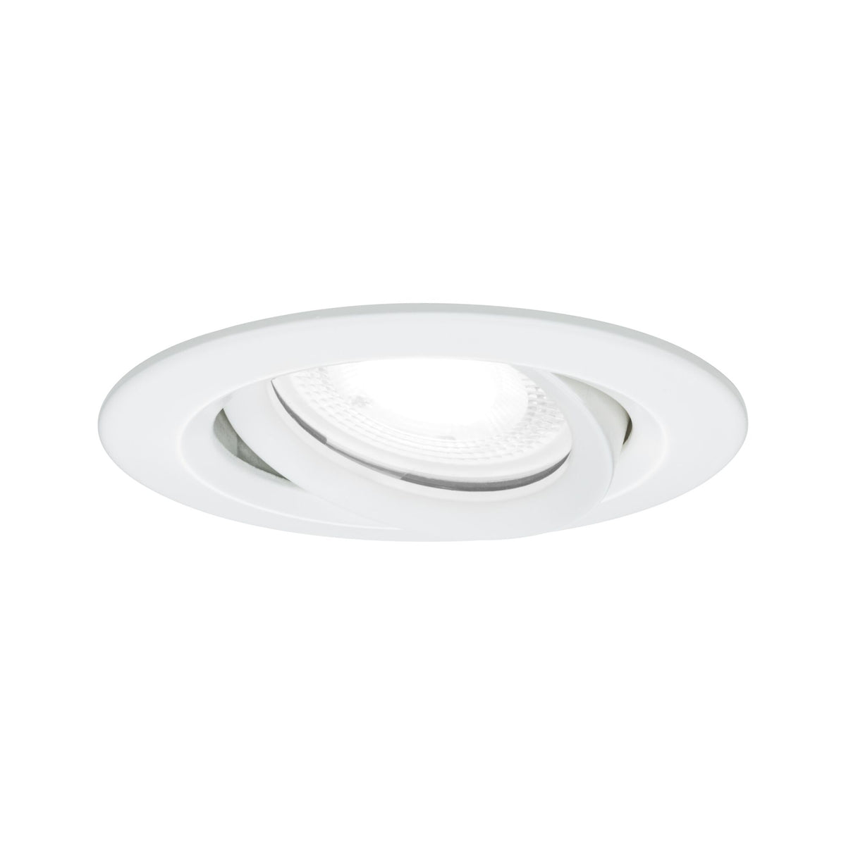 LED Einbauleuchte Nova Plus Einzelleuchte schwenkbar IP65 rund 93mm 30 Grad GU10 6W 470lm 230V dimmbar 4000K Weiss matt