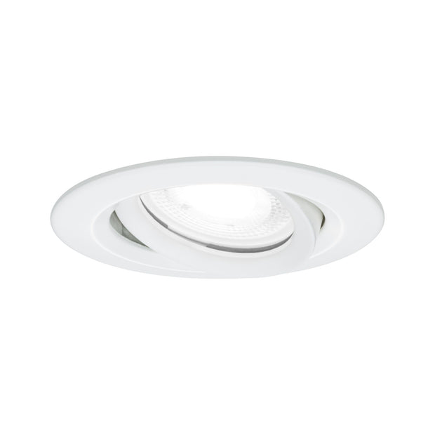 LED Einbauleuchte Nova Plus Einzelleuchte schwenkbar IP65 rund 93mm 30 Grad GU10 6W 470lm 230V dimmbar 4000K Weiss matt