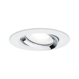 LED Einbauleuchte Nova Plus Einzelleuchte schwenkbar IP65 rund 93mm 30 Grad GU10 6W 470lm 230V dimmbar 4000K Weiss matt/Chrom