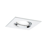 LED Einbauleuchte Nova Plus Einzelleuchte schwenkbar IP65 eckig 93x93mm 30 Grad GU10 6W 470lm 230V dimmbar 4000K Weiss matt/Chrom