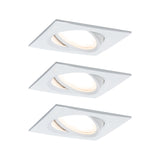 LED Einbauleuchte Nova Plus Coin Basisset schwenkbar eckig 84x84mm 50 Grad Coin 3x6W 3x470lm 230V dimmbar 2700K Weiss matt