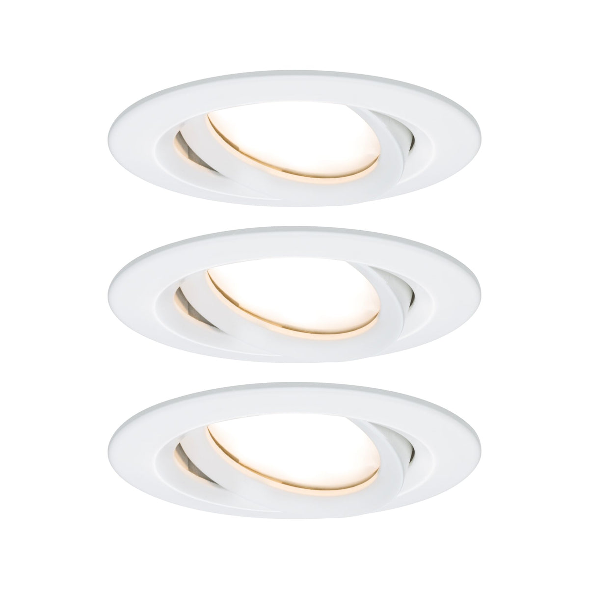 LED Einbauleuchte Nova Plus Coin Basisset schwenkbar IP65 rund 93mm 30 Grad Coin 3x6W 3x470lm 230V dimmbar 2700K Weiss matt