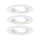 LED Einbauleuchte Nova Plus Coin Basisset schwenkbar IP65 rund 93mm 30 Grad Coin 3x6W 3x470lm 230V dimmbar 2700K Weiss matt