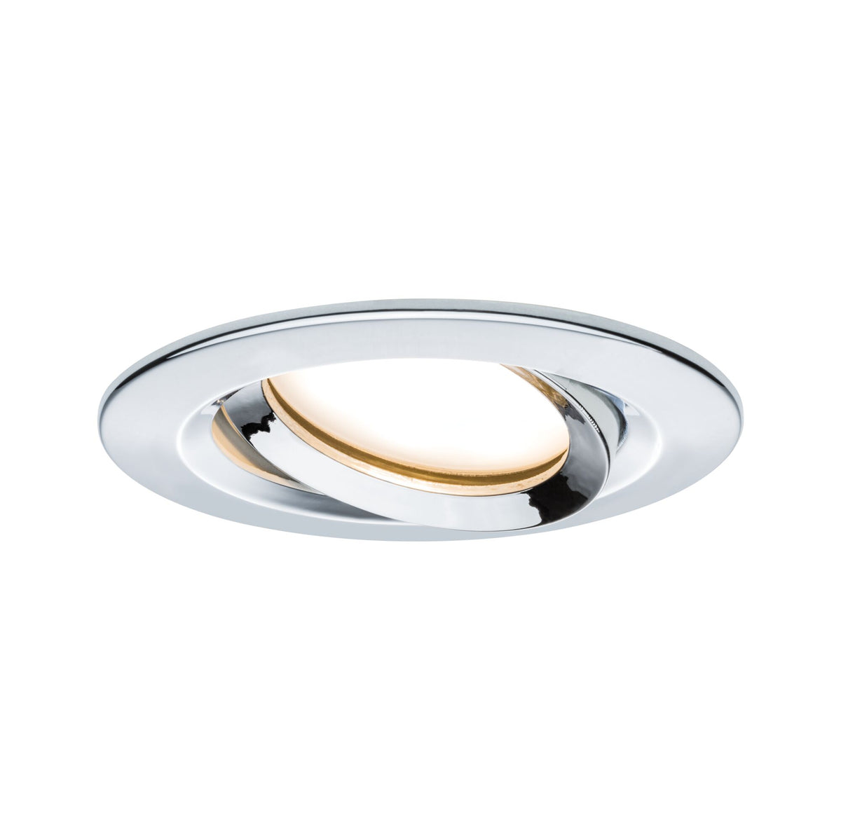 LED Einbauleuchte Nova Plus Coin Einzelleuchte schwenkbar IP65 rund 93mm 30 Grad Coin 6W 470lm 230V dimmbar 2700K Chrom