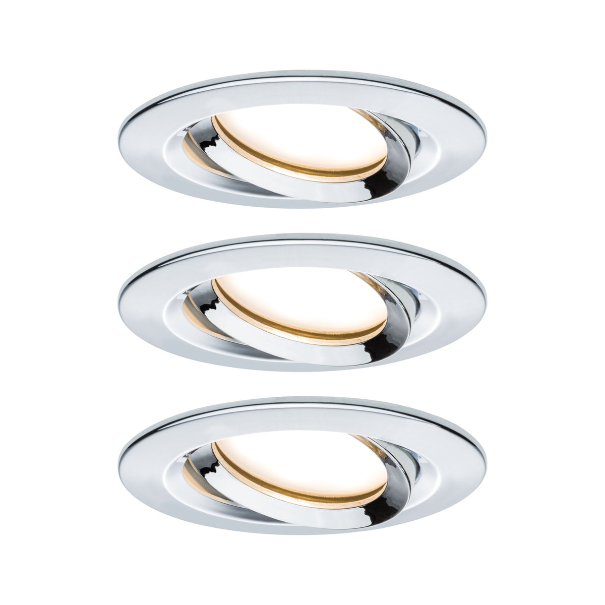 LED Einbauleuchte Nova Plus Coin Basisset schwenkbar IP65 rund 93mm 30 Grad Coin 3x6W 3x470lm 230V dimmbar 2700K Chrom