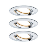 LED Einbauleuchte Nova Plus Coin Basisset schwenkbar IP65 rund 93mm 30 Grad Coin 3x6W 3x470lm 230V dimmbar 2700K Chrom