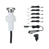 Plug & Shine LED Bodeneinbauleuchte MicroPen II Basisset IP67 3000K 5x0,2W 21VA Silber