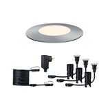 Plug & Shine LED Bodeneinbauleuchte Floor Mini Basisset IP67 3000K 3x2,5W 21VA Silber