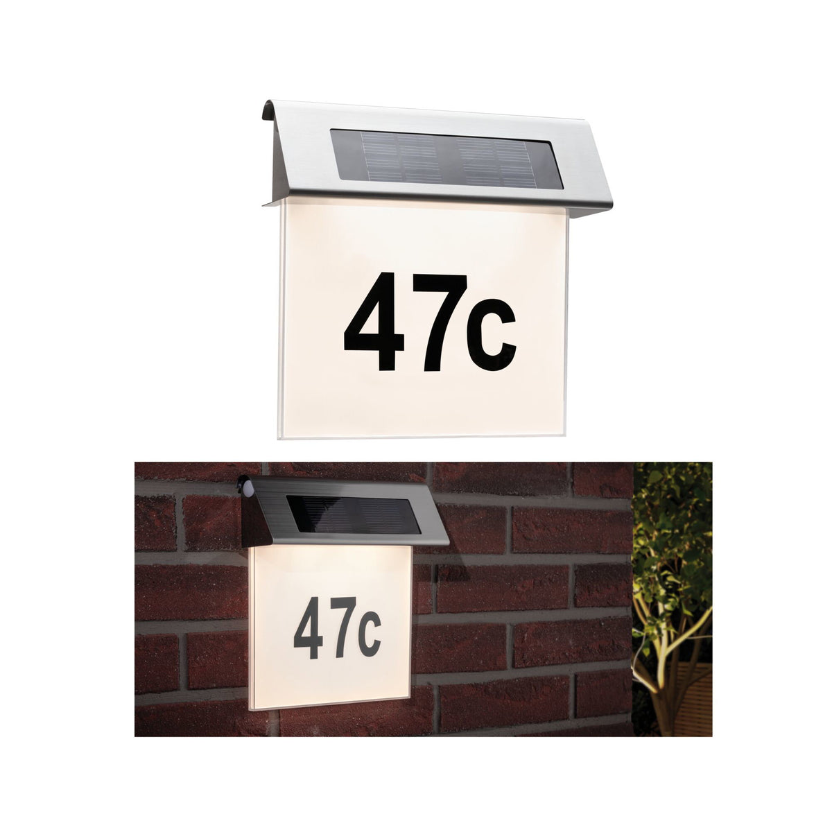 Solar LED Hausnummernleuchte Special Line IP44 3000K Edelstahl/Weiss