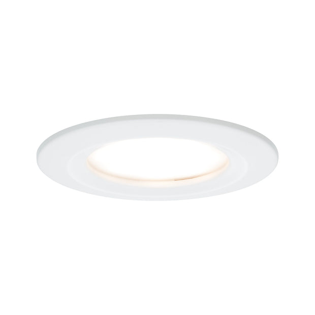 LED Einbauleuchte Nova Plus Coin Einzelleuchte starr IP44 rund 78mm Coin 6W 470lm 230V dimmbar 2700K Weiss matt