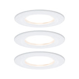 LED Einbauleuchte Nova Plus Coin Basisset starr IP44 rund 78mm Coin 3x6W 3x470lm 230V dimmbar 2700K Weiss matt