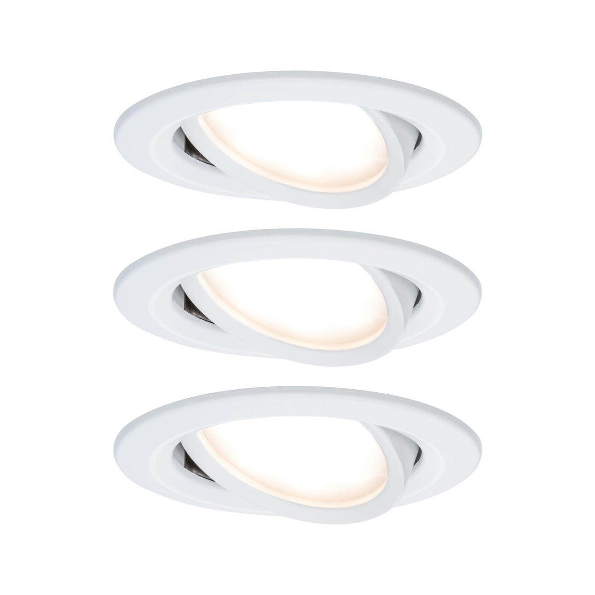 LED Einbauleuchte Nova Plus Coin Basisset schwenkbar rund 84mm 50 Grad Coin 3x6W 3x470lm 230V dimmbar 2700K Weiss matt