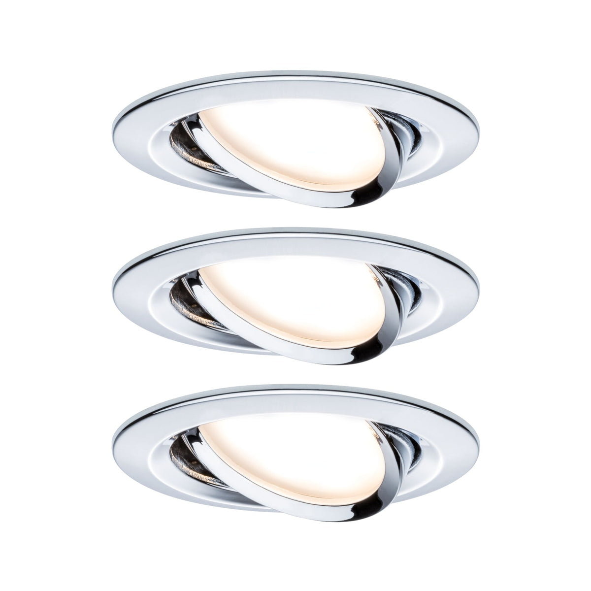 LED Einbauleuchte Nova Plus Coin Basisset schwenkbar rund 84mm 50 Grad Coin 3x6W 3x470lm 230V dimmbar 2700K Chrom