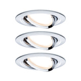 LED Einbauleuchte Nova Plus Coin Basisset schwenkbar rund 84mm 50 Grad Coin 3x6W 3x470lm 230V dimmbar 2700K Chrom
