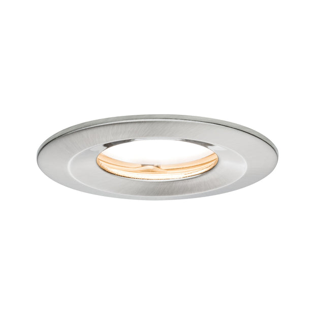 LED Einbauleuchte Nova Plus Coin starr IP65 rund 78mm Coin 6W 470lm 230V dimmbar 2700K Eisen gebuerstet