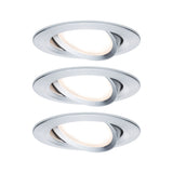 LED Einbauleuchte Nova Plus Coin Basisset schwenkbar rund 84mm 50 Grad Coin 3x6W 3x470lm 230V dimmbar 2700K Alu gedreht