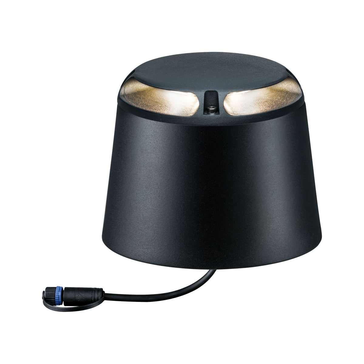 Plug & Shine LED Bodenaufbauleuchte Warmweiss Einzelspot Zweifacher Lichtaustritt, 180 Grad IP67 3000K 2x3,3W Anthrazit