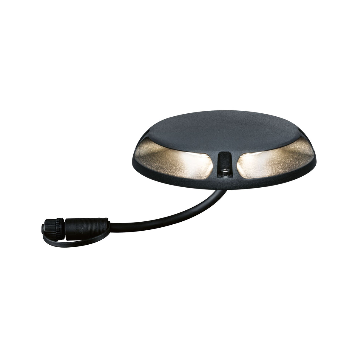 Plug & Shine LED Bodenaufbauleuchte Warmweiss Einzelspot Zweifacher Lichtaustritt, 180 Grad IP67 3000K 2x3,3W Anthrazit