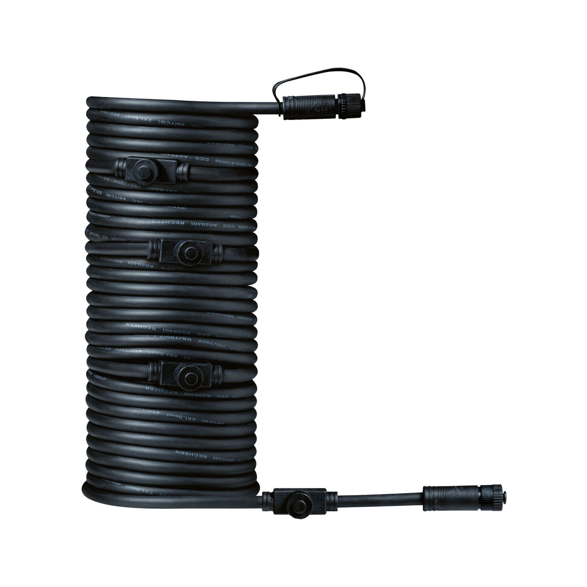Plug & Shine Kabel 10m 5 Ausgaenge IP68 Schwarz