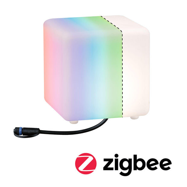 Plug & Shine LED Lichtobjekt Smart Home Zigbee 3.0 Cube IP65 RGBW+ 2,8W Weiss