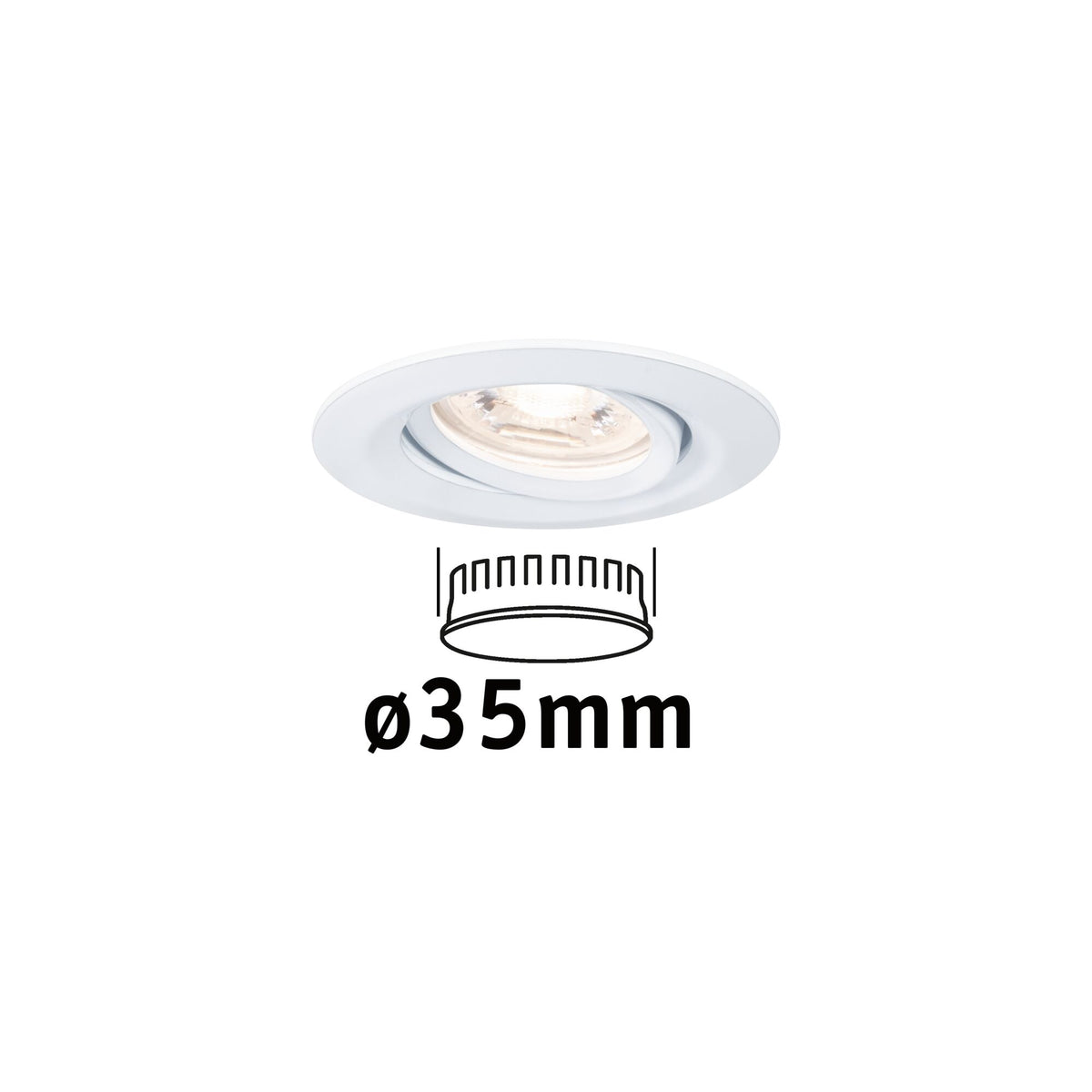 LED Einbauleuchte Nova Mini Coin Einzelleuchte schwenkbar rund 66mm 15 Grad Coin 4W 310lm 230V 2700K Weiss matt