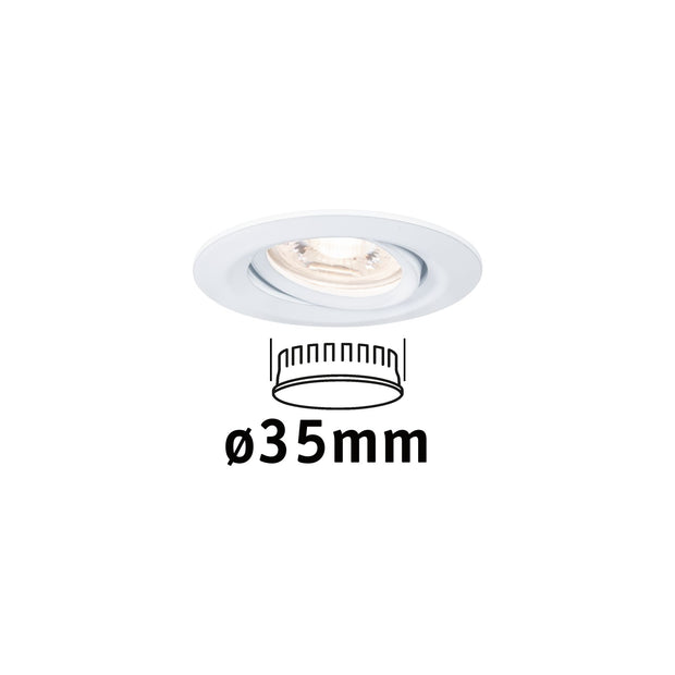 LED Einbauleuchte Nova Mini Coin Einzelleuchte schwenkbar rund 66mm 15 Grad Coin 4W 310lm 230V 2700K Weiss matt