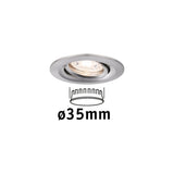 LED Einbauleuchte Nova Mini Coin Einzelleuchte schwenkbar rund 66mm 15 Grad Coin 4W 310lm 230V 2700K Eisen gebuerstet