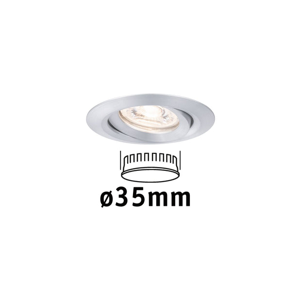 LED Einbauleuchte Nova Mini Coin Einzelleuchte schwenkbar rund 66mm 15 Grad Coin 4W 310lm 230V 2700K Alu gedreht