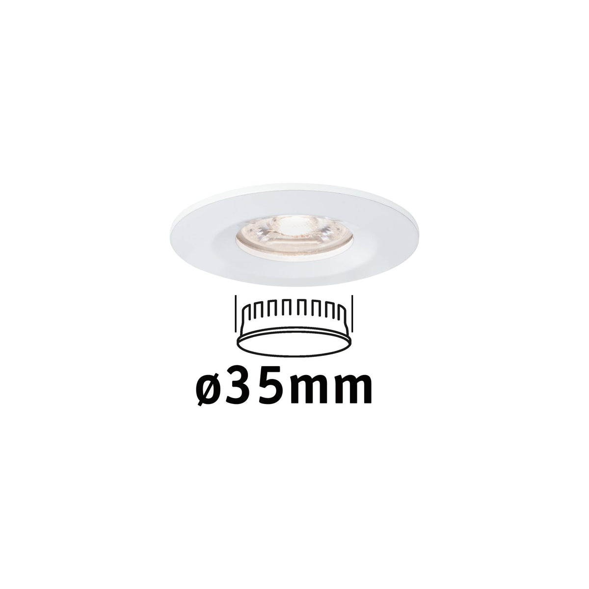 LED Einbauleuchte Nova Mini Coin Einzelleuchte starr IP44 rund 65mm Coin 4W 310lm 230V 2700K Weiss matt