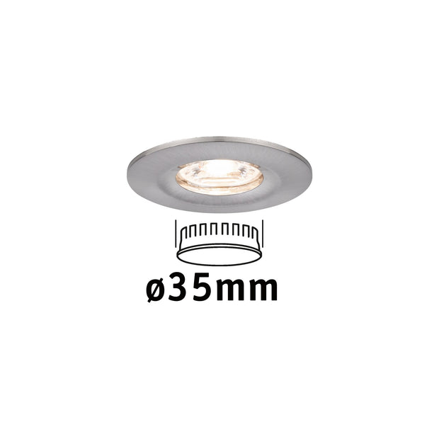 LED Einbauleuchte Nova Mini Coin Einzelleuchte starr IP44 rund 65mm Coin 4W 310lm 230V 2700K Eisen gebuerstet