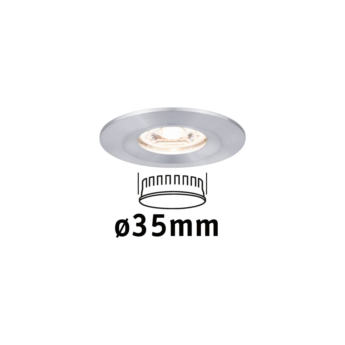 LED Einbauleuchte Nova Mini Coin Einzelleuchte starr IP44 rund 65mm Coin 4W 310lm 230V 2700K Alu gedreht