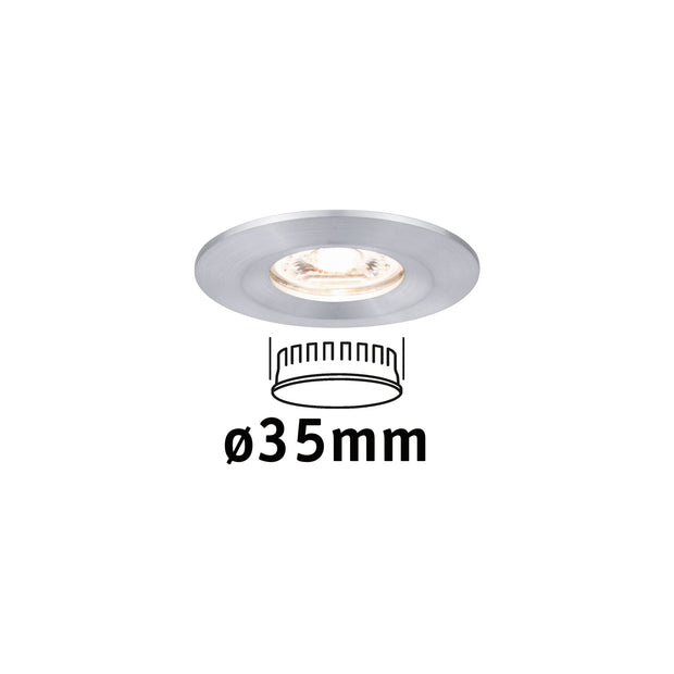 LED Einbauleuchte Nova Mini Coin Einzelleuchte starr IP44 rund 65mm Coin 4W 310lm 230V 2700K Alu gedreht