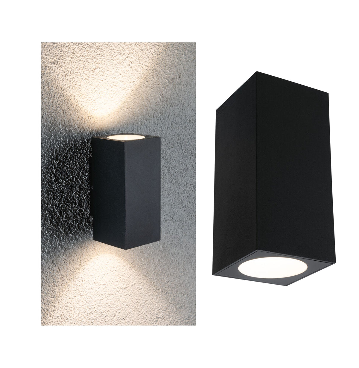 LED Wandleuchte Flame IP44 eckig 58x128mm 3000K 2x3,5W 2x260lm 230V 75 Grad Anthrazit Aluminium