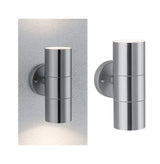 Wandleuchte Flame IP44 60mm max. 2x10W 230V Edelstahl gebuerstet Edelstahl