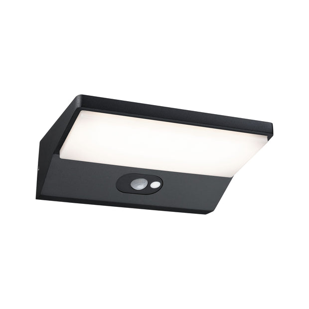 LED Aussenwandleuchte Ronea Daemmerungsgesteuerter Bewegungsmelder (IR) IP44 180x150mm 3000K 7,4W 400lm 230V Dunkelgrau Aluminium