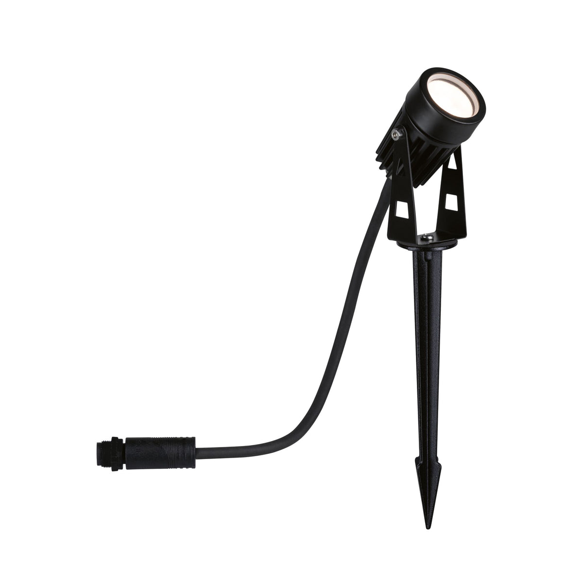 Plug & Shine LED Gartenstrahler Warmweiss Einzelspot IP65 3000K 2W Schwarz