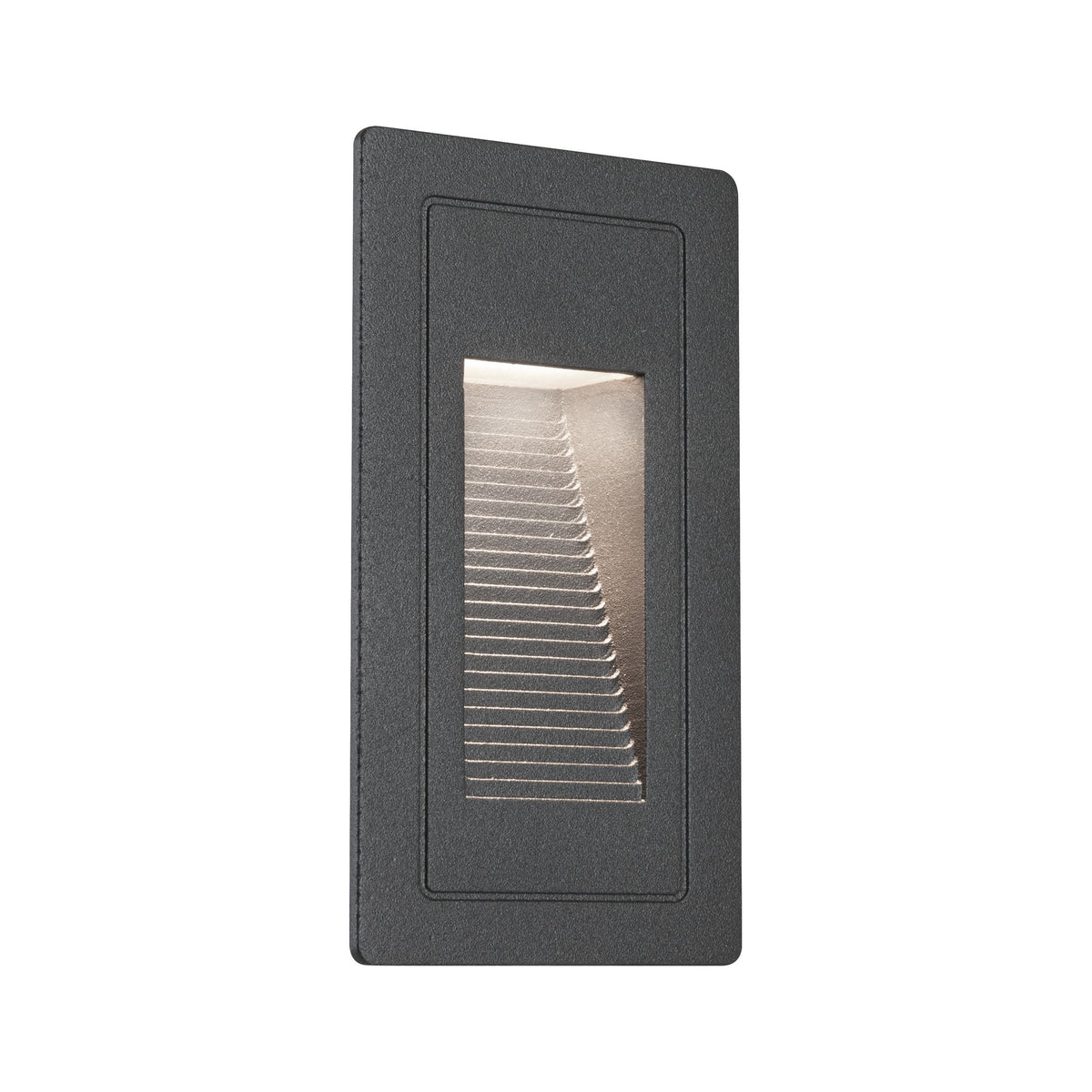LED Aussenwandeinbauleuchte High IP44 eckig 103x62mm 3000K 4W 30lm 230V Schwarz Aluminium