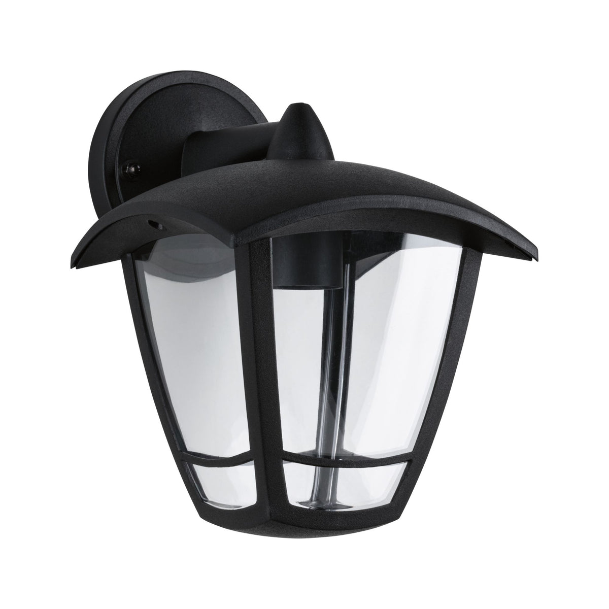 Aussenwandleuchte Classic Curved IP44 164x225mm max. 12W 230V Klar/Schwarz Kunststoff