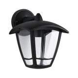 Aussenwandleuchte Classic Curved IP44 164x225mm max. 12W 230V Klar/Schwarz Kunststoff