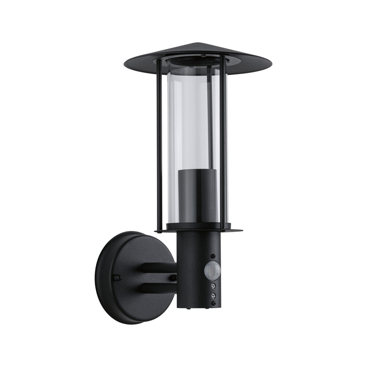 Aussenwandleuchte Classic Daemmerungsgesteuerter Bewegungsmelder (IR) IP44 173mm max. 15W 230V Dunkelgrau Metall/Glas