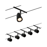 CorDuo Seilsystem Cup Basisset GU5,3 max. 5x10W 230/12V Schwarz matt/Chrom