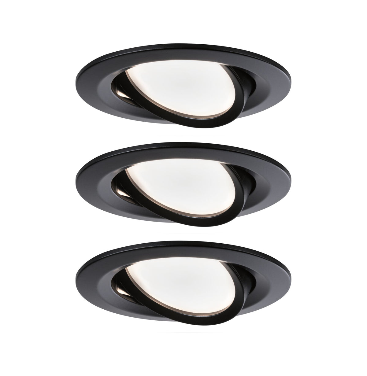 LED Einbauleuchte Nova Coin 3x6W 3x470lm 230V 2700K Schwarz matt