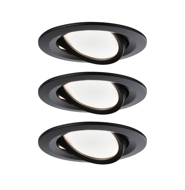 LED Einbauleuchte Nova Coin 3x6W 3x470lm 230V 2700K Schwarz matt