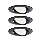 LED Einbauleuchte Nova Coin 3-Step-Dim 3x6W 3x470lm 230V 2700K Schwarz matt